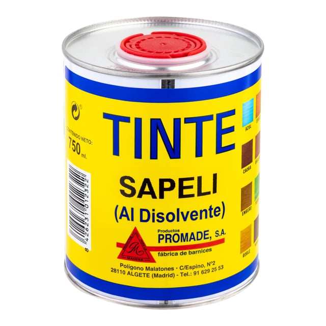 TINTE DISOLVENTE PARA  MADERA PROMADE 750ML SAPELLI
