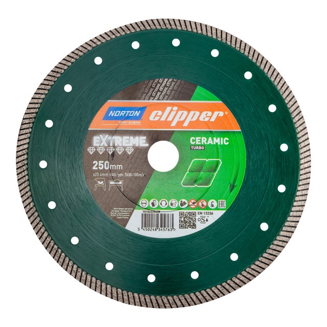 DISCO DE DIAMANTE MESA DE CORTE PORCELÁNICO BANDA CONTÍNUA TURBO 250MM CLIPPER