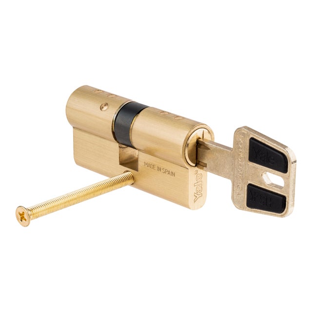 CILINDRO ALTA SEGURIDAD ANTIBUMPING 30 X 30  MM. PUNTOS LEVA 15  MM. LATON HSK YALE