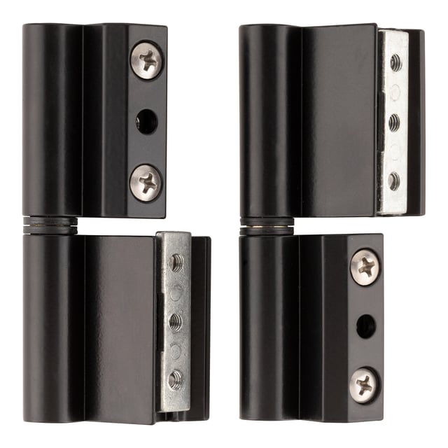 BISAGRA PARA VENTANA ALUMINIO PERFIL EUROPEO NEGRA. 2 UDS