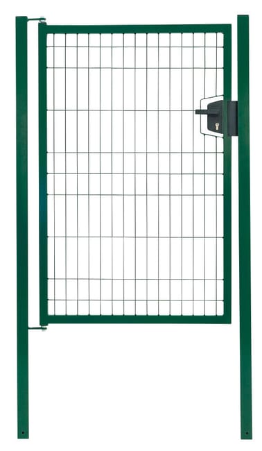 PUERTA METÁLICA POSTE CUADRADO VERDE 1X2 M MALLA 50X50 MM - 1