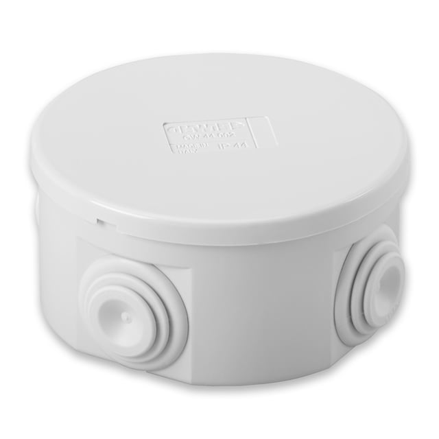 CAJA DE REGISTRO ELÉCTRICO ESTANCA Ø80X40MM PARA SUPERFICIE DE EXTERIOR CON TAPA A PRESION