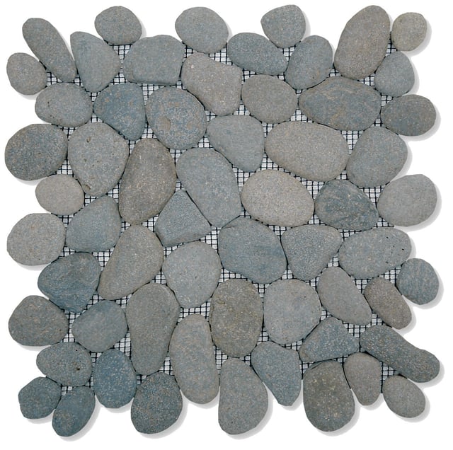 MOSAICO PIEDRA NATURAL 30X30CM GALET VERDE OSCURO