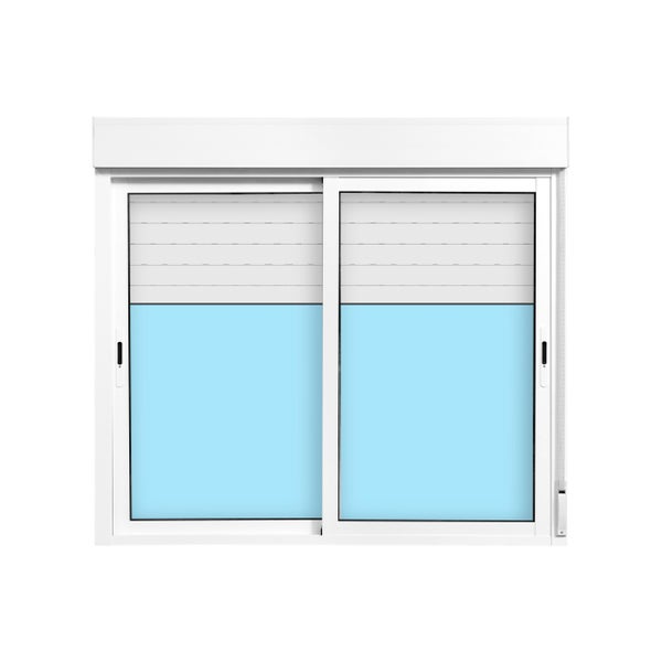 VENTANA ALUMINIO CORREDERA CON PERSIANA BLANCA 150X135CM