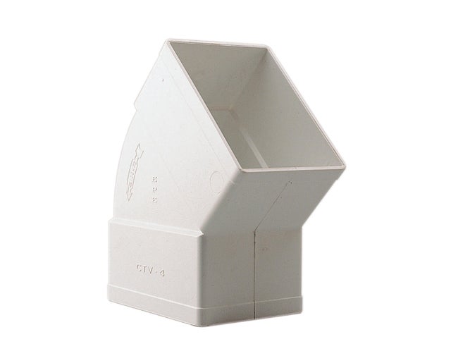 CODO EVACUACIÓN PLUVIALES 45º RECTANGULAR CD 100X73MM HEMBRA-HEMBRA PVC BLANCO