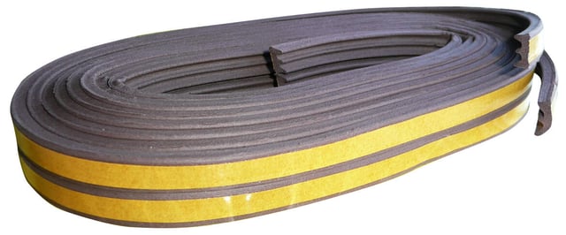 BURLETE AUTOADHESIVO VENTANA MARRÓN 9,0MM CAUCHO INTERIOR BURCASA
