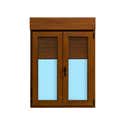 VENTANA PVC OSCILOBATIENTE  CON PERSIANA ROBLE 100X138CM - 1
