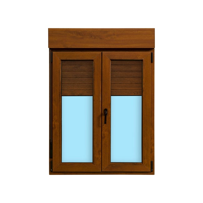VENTANA PVC OSCILOBATIENTE  CON PERSIANA ROBLE 100X138CM - 1