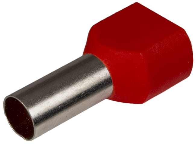 50 UD PUNTERA HUECA DOBLE ROJO 2X10 /14 MM - 1