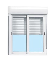 VENTANA ALUMINIO CORREDERA CON PERSIANA BLANCA 140X138CM - 1