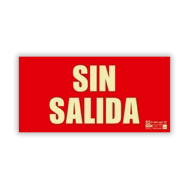 SEÑAL FOTOLUMINISCENTE SIN SALIDA 1UD