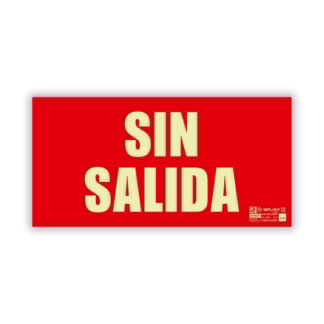 SEÑAL FOTOLUMINISCENTE SIN SALIDA 1UD - 1