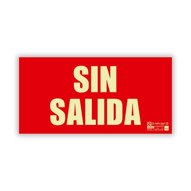 SEÑAL FOTOLUMINISCENTE SIN SALIDA 1UD