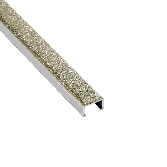 LISTELO ALUMINIO 9 X 17 X 2500 MM GLITTER PLATA