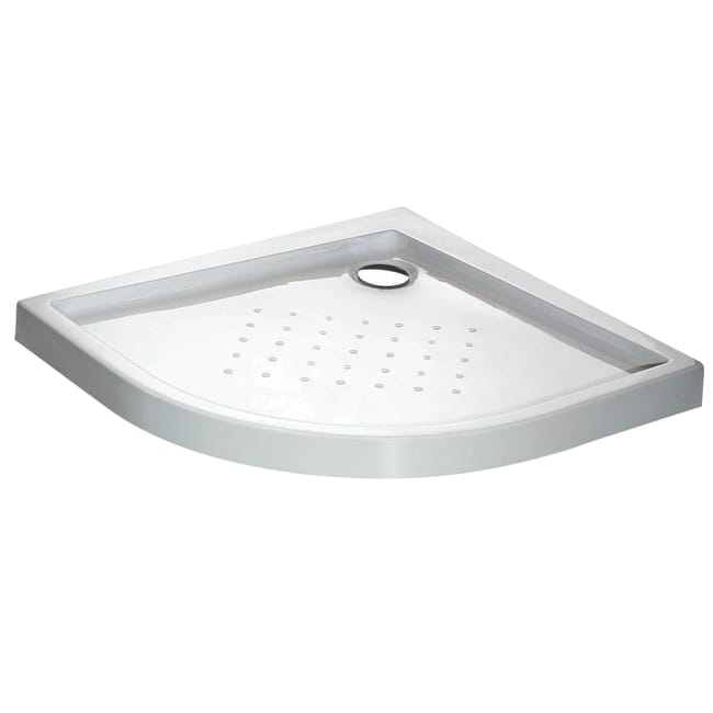 PLATO DE DUCHA ACRILICO 1/4 CIRCULO BLANCO 90X90X5CM - 1