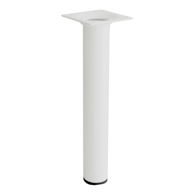 PATA MUEBLE ACERO REDONDA 200MM 30MM BLANCA.