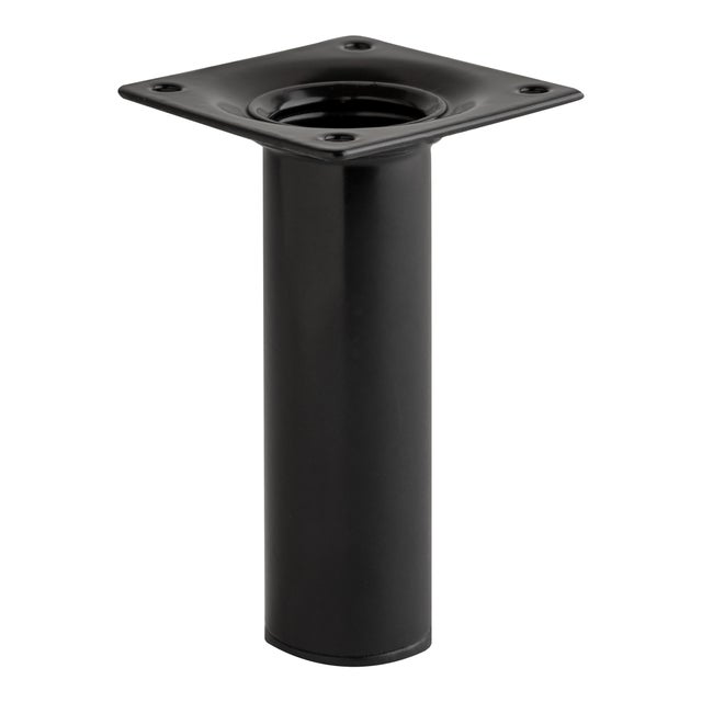 PATA MUEBLE ACERO REDONDA 100MM 30MM NEGRA.