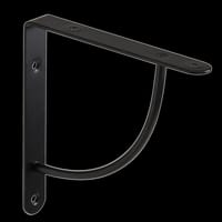 ESCUADRA METALICA PARA BALDA REFORZADA NEGRA 180 X 180 X 25  MM - 1