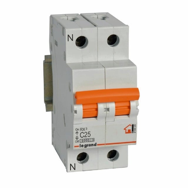 AUTOMATICO 1P+N 2 MODULOS 25A MANETA NARANJA LEGRAND
