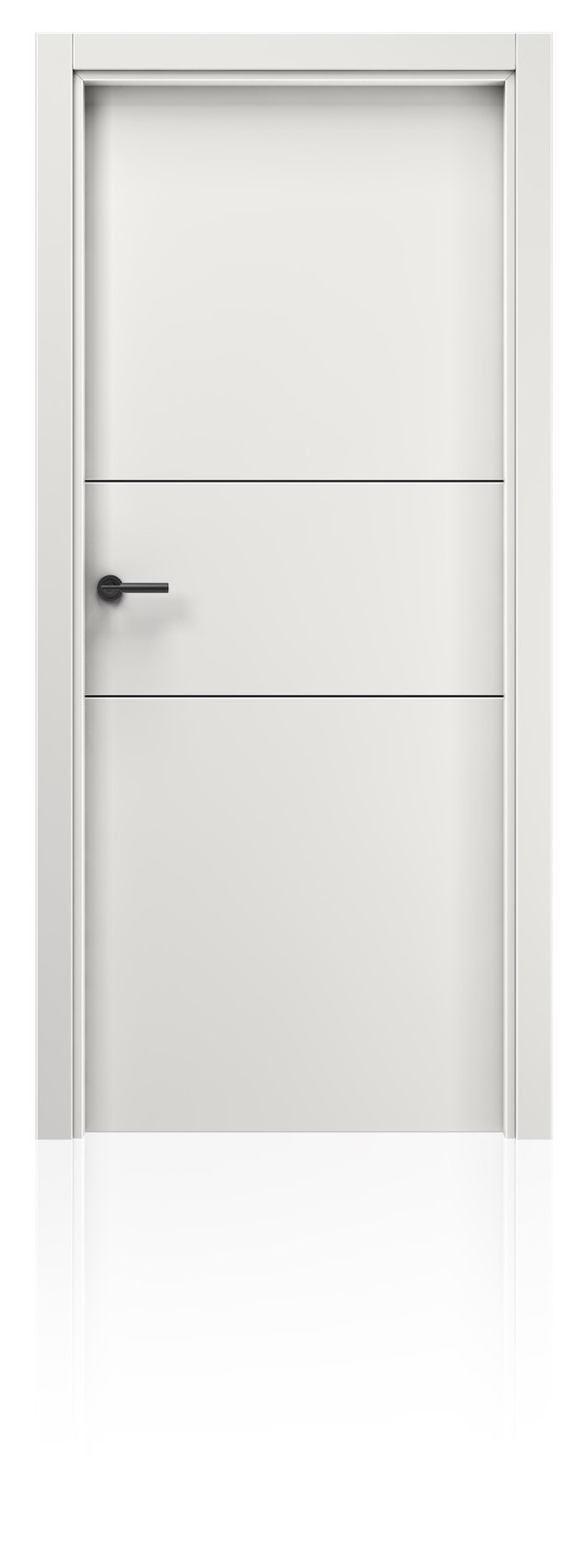 PUERTA INTERIOR EN BLOCK LACADA BLANCA NEGRA VT2 82,5 CM DERECHA