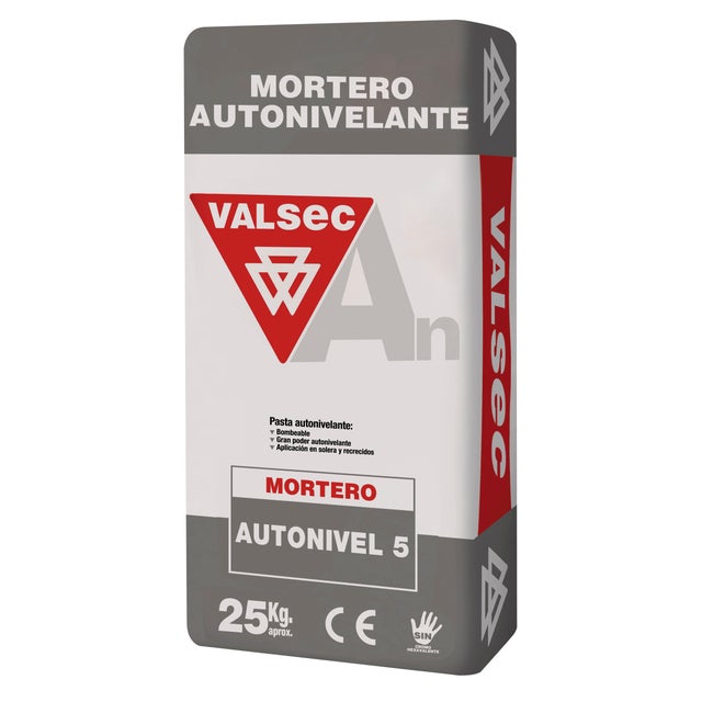 MORTERO AUTONIVELANTE VALSEC AUTONIVEL5 30-100MM 25 KG