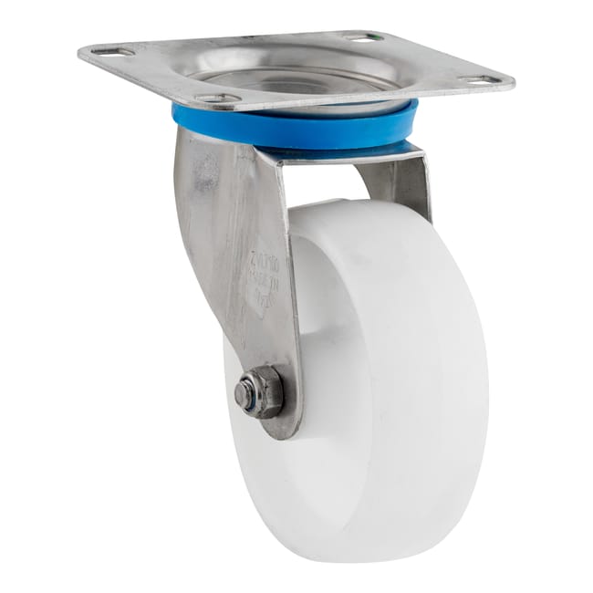 RUEDA 100MM POLIAMIX. HASTA 150KG. LLANTA ACERO INOXIDABLE - 1