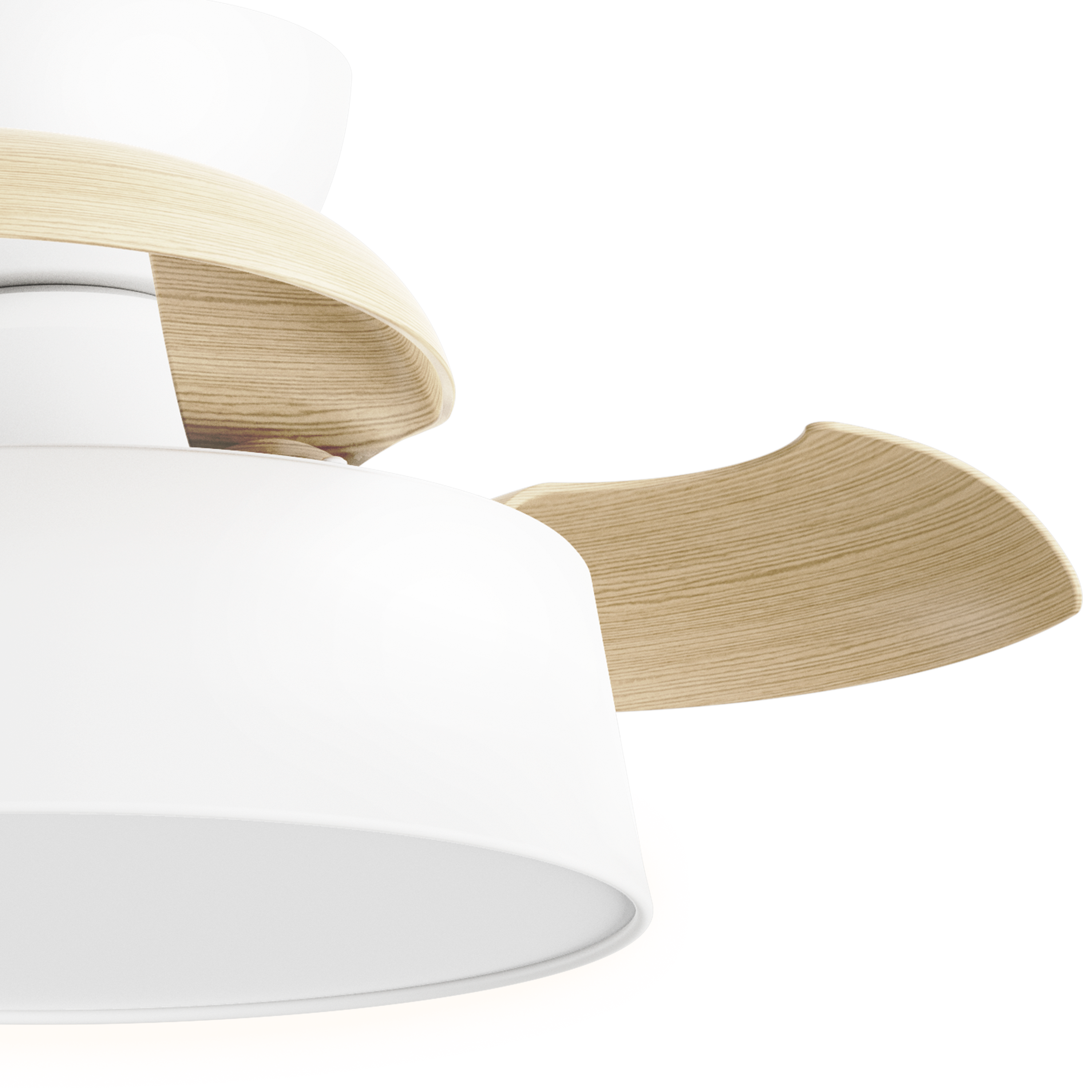 Ventilador de techo con luz silencioso DC 49W con mando ø55 cm Wizz Estilo INSPIRE blanco luz CCT 3 aspas retráctiles tipo lámpara| 6 velocidades| modo verano/invierno| temporizador| brisa| recomendado para <13m² - 13