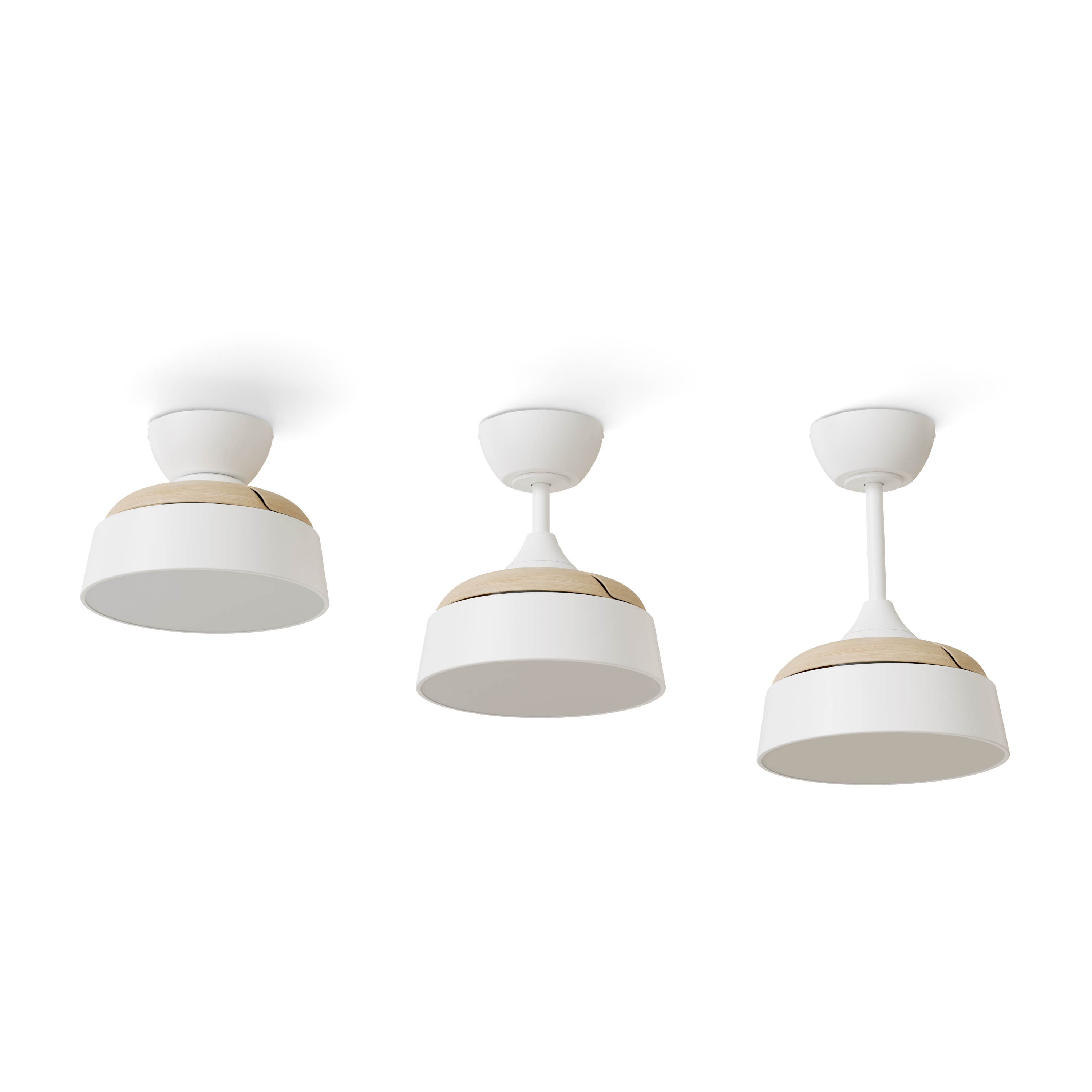Ventilador de techo con luz silencioso DC 49W con mando ø55 cm Wizz Estilo INSPIRE blanco luz CCT 3 aspas retráctiles tipo lámpara| 6 velocidades| modo verano/invierno| temporizador| brisa| recomendado para <13m² - 2
