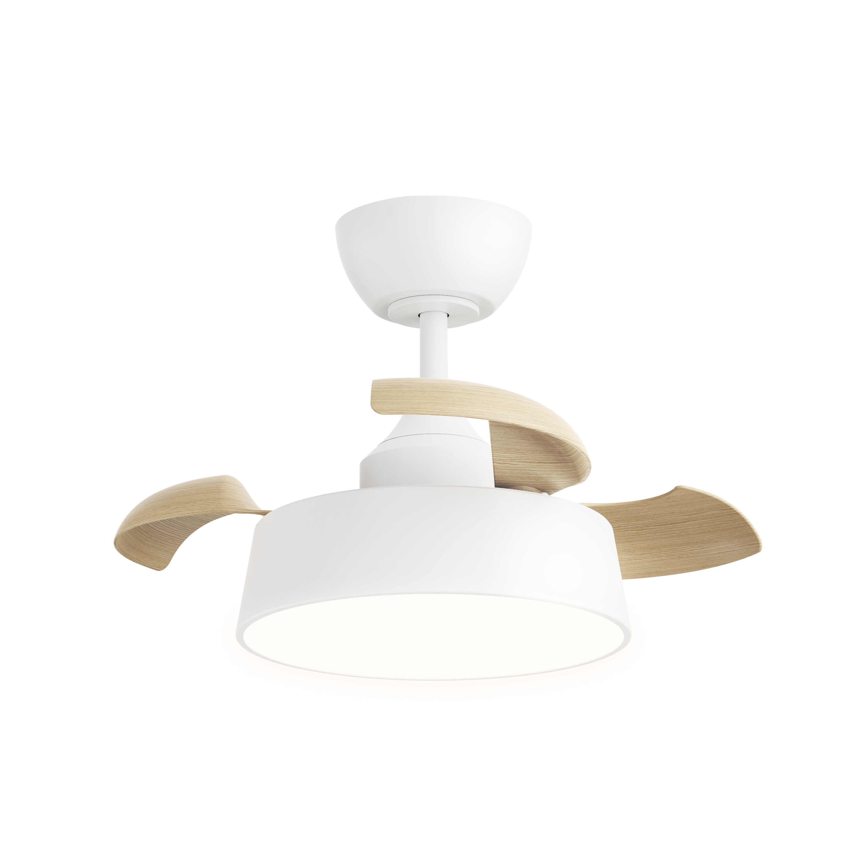 Ventilador de techo con luz retráctil silencioso dc inspire style blanco 54 cm color luz regulable