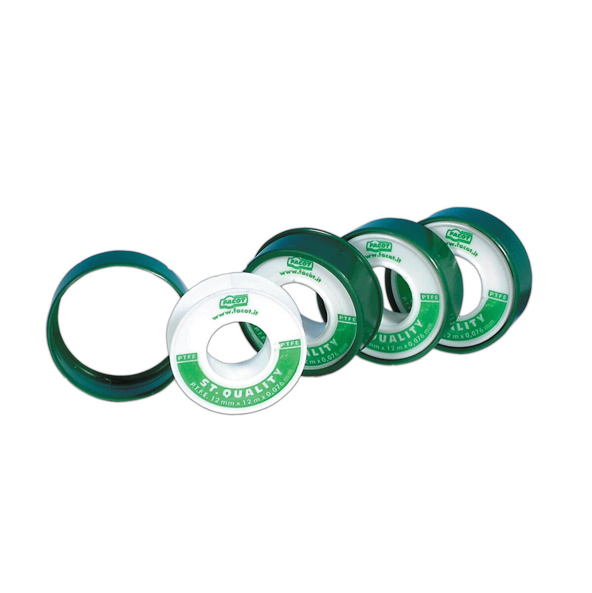 Nastro teflon Politetrafluoroetilene (PTFE Teflon) FACOT NASTRO PTFE STANDARD H12mmx12m 0.012 x 12 x Sp 0.076 mm - 2