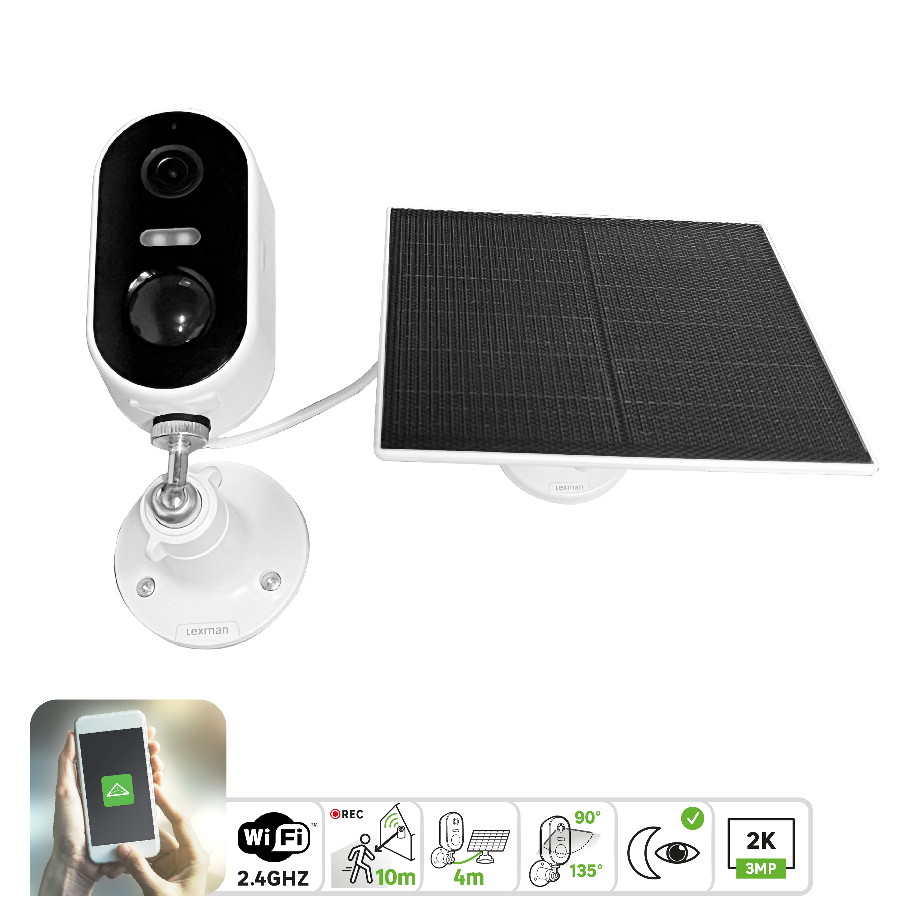 Fonctionnalités connectées avec l'application ENKI pour la caméra solaire connectée Lexman - 4