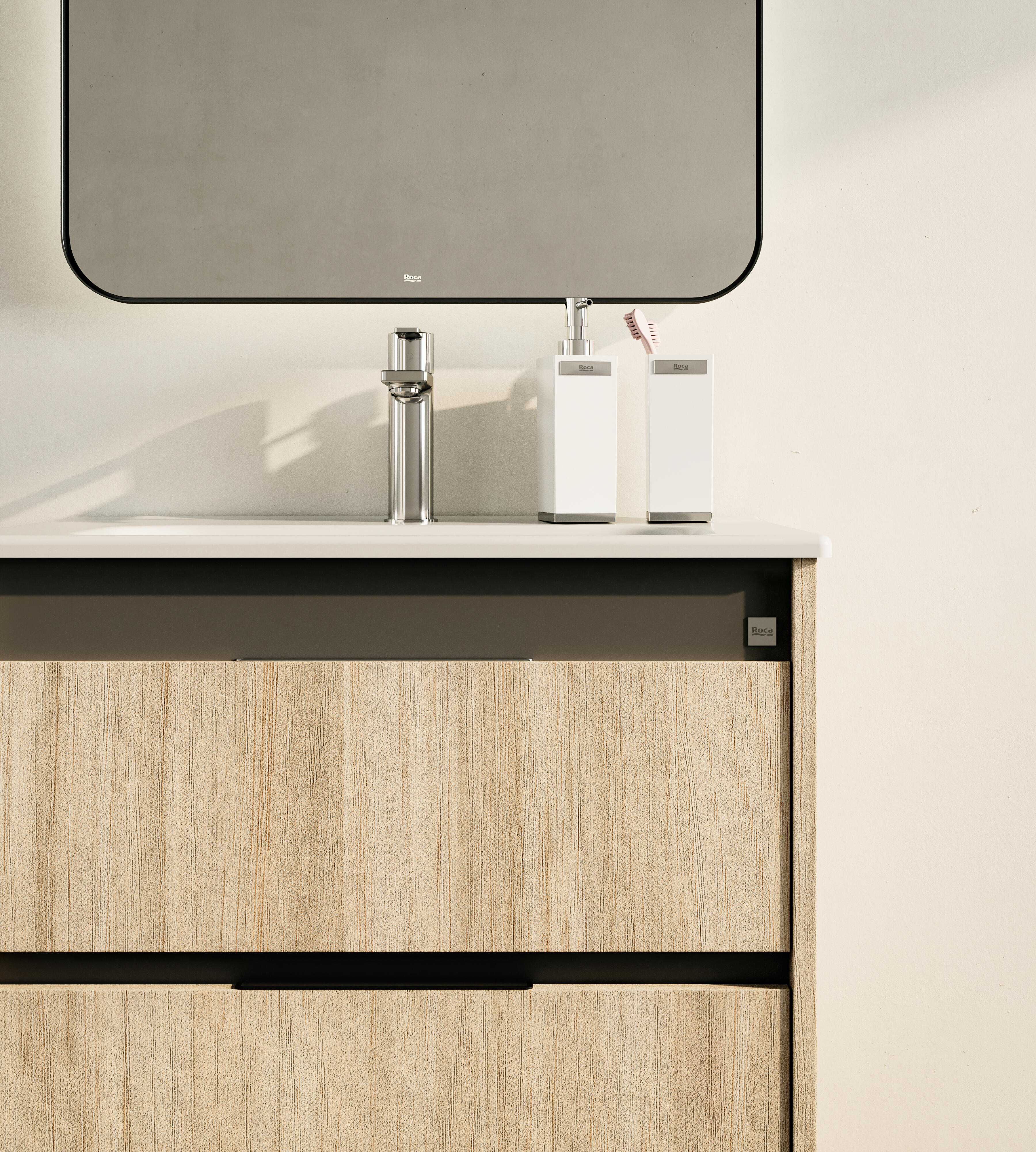 Mueble de baño con lavabo  Alpine fresno mate 60x46 cm - 4