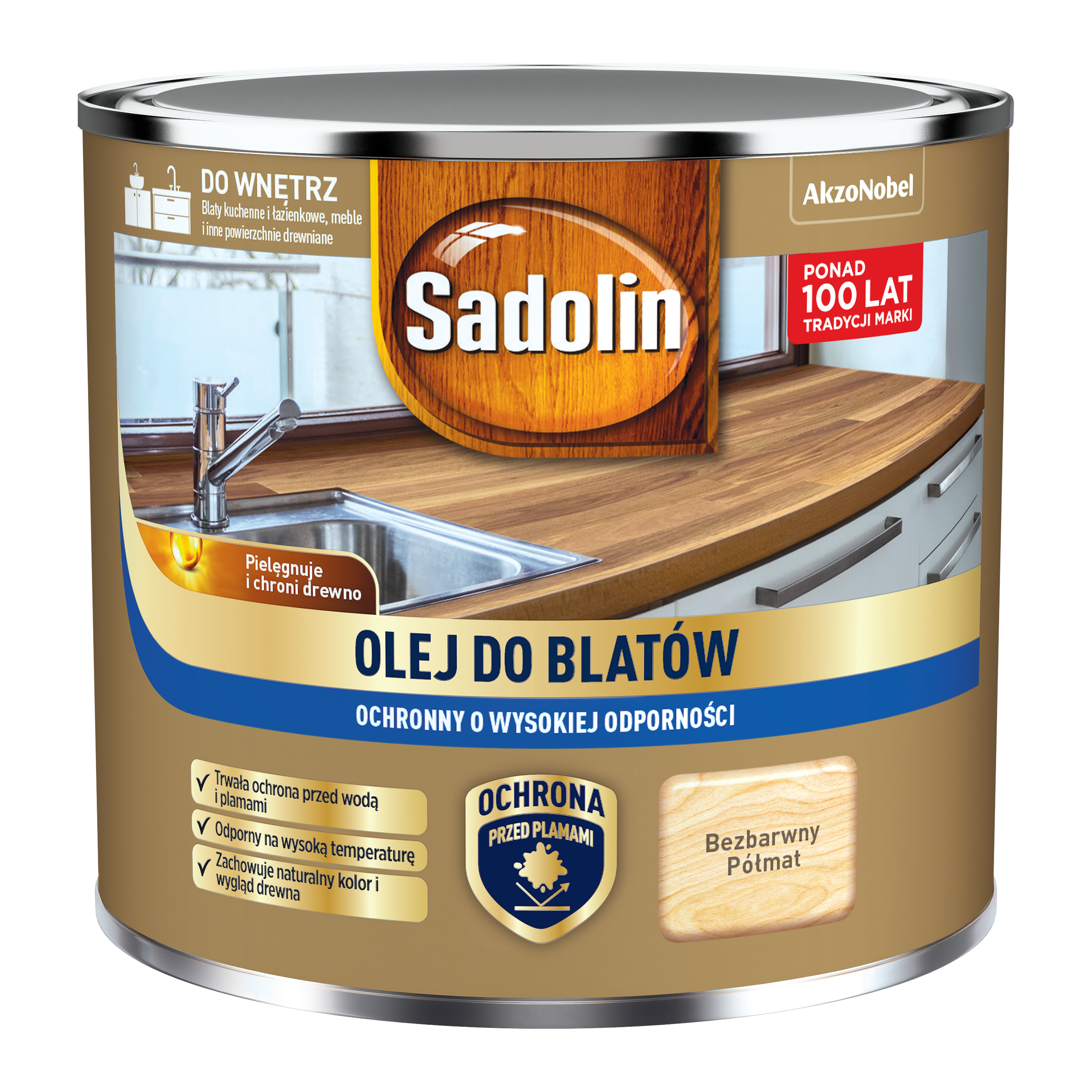 Olej do blatów bezbarwny półmat 0.5 l Sadolin