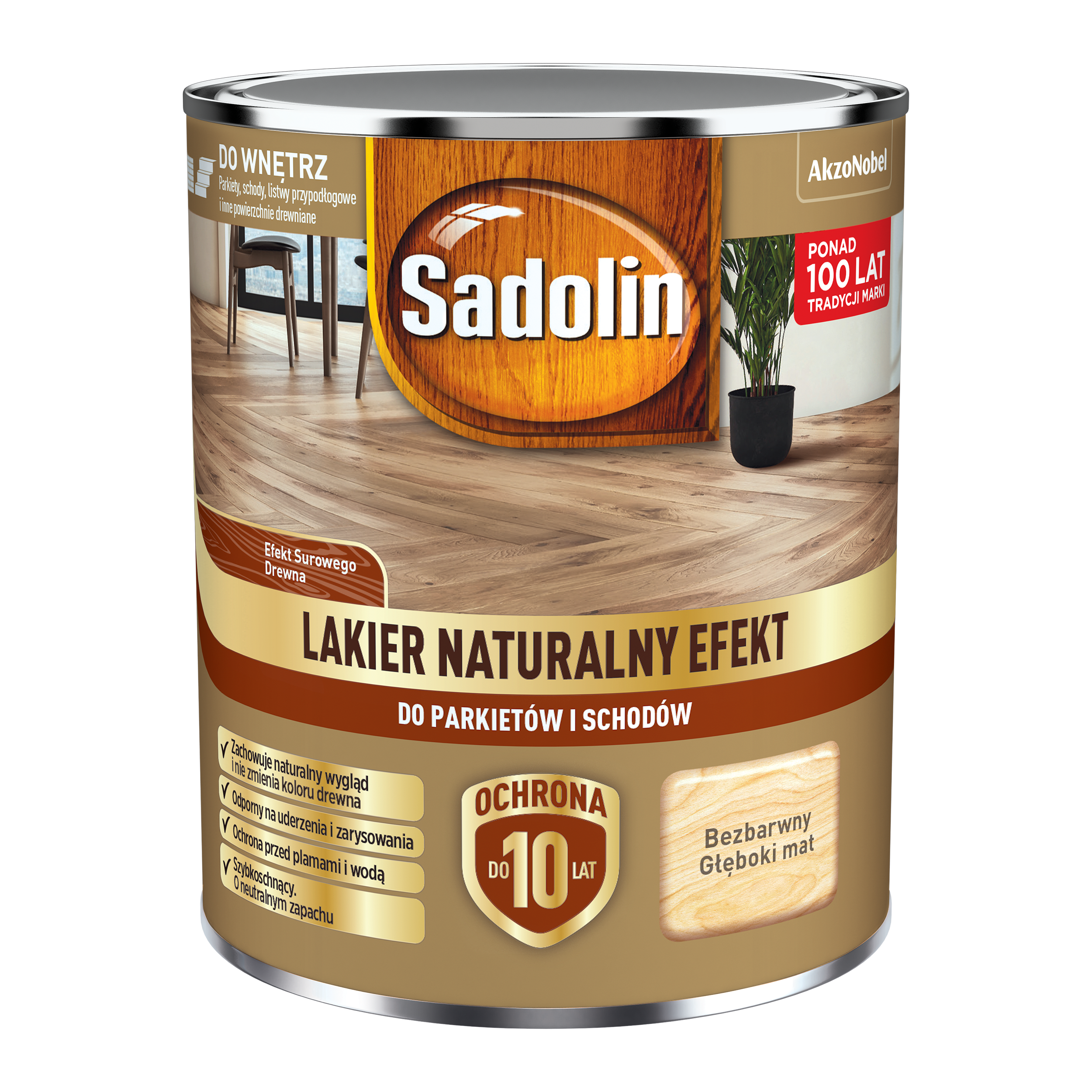 Lakier do parkietu i schodów bezbarwny głęboki mat 0.7 l Sadolin