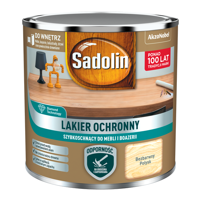 Lakier do mebli boazerii bezbarwny połysk 0.2 l Sadolin