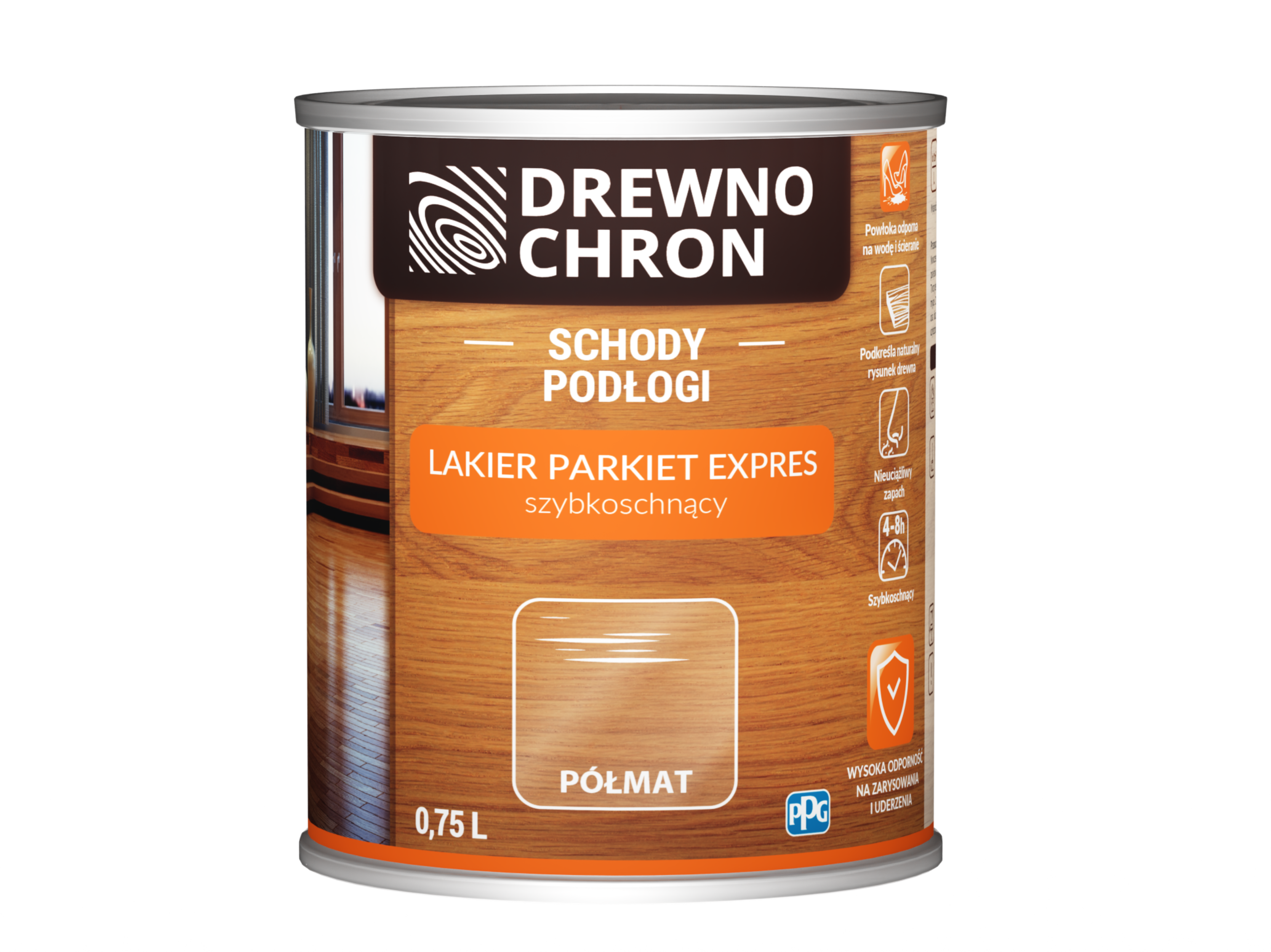 Lakier do parkietu Express półmat 0.75 l Drewnochron