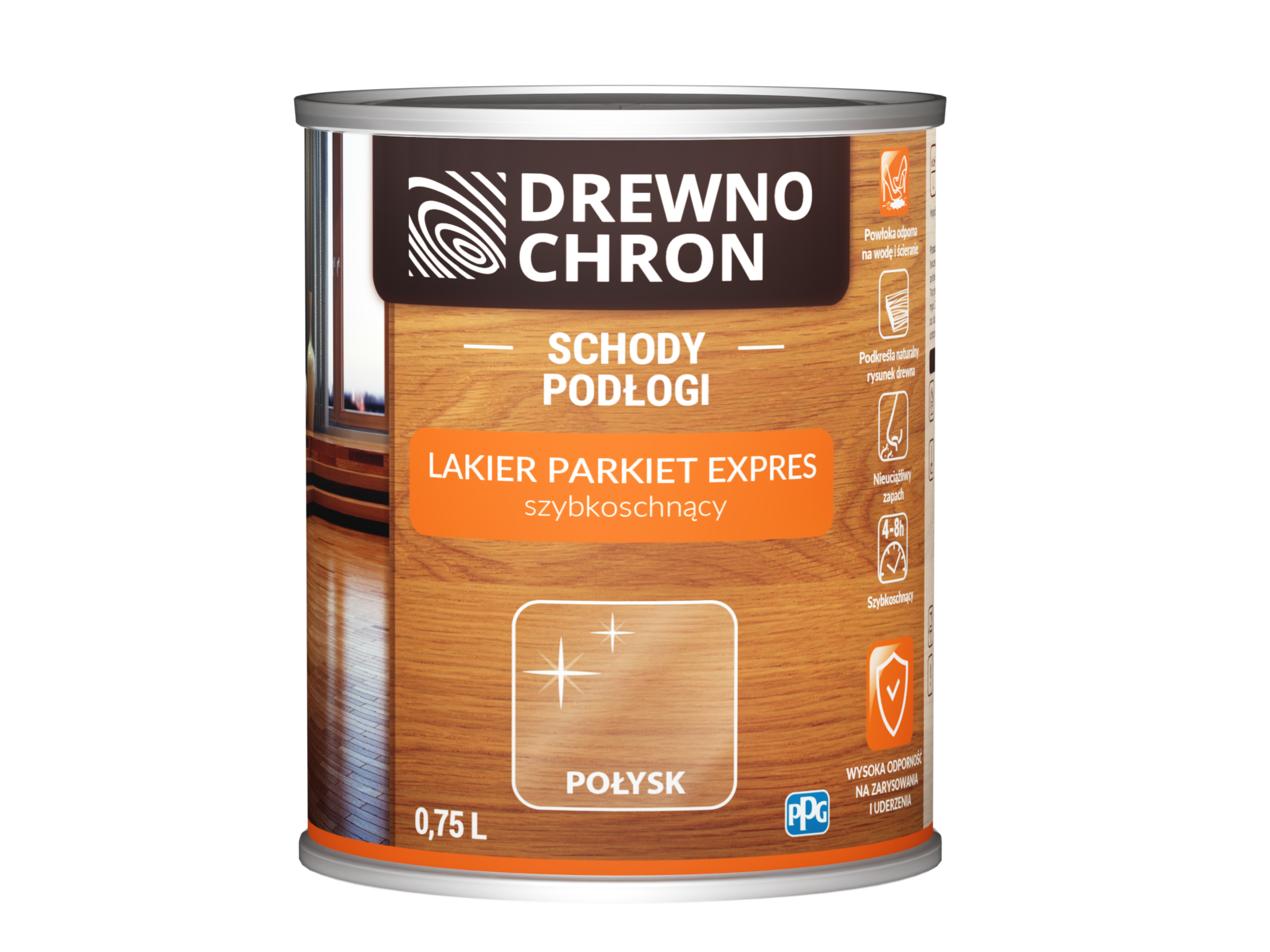 Lakier do parkietu Express połysk 0.75 l Drewnochron