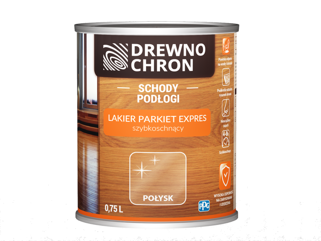 Lakier do parkietu Express połysk 0.75 l Drewnochron