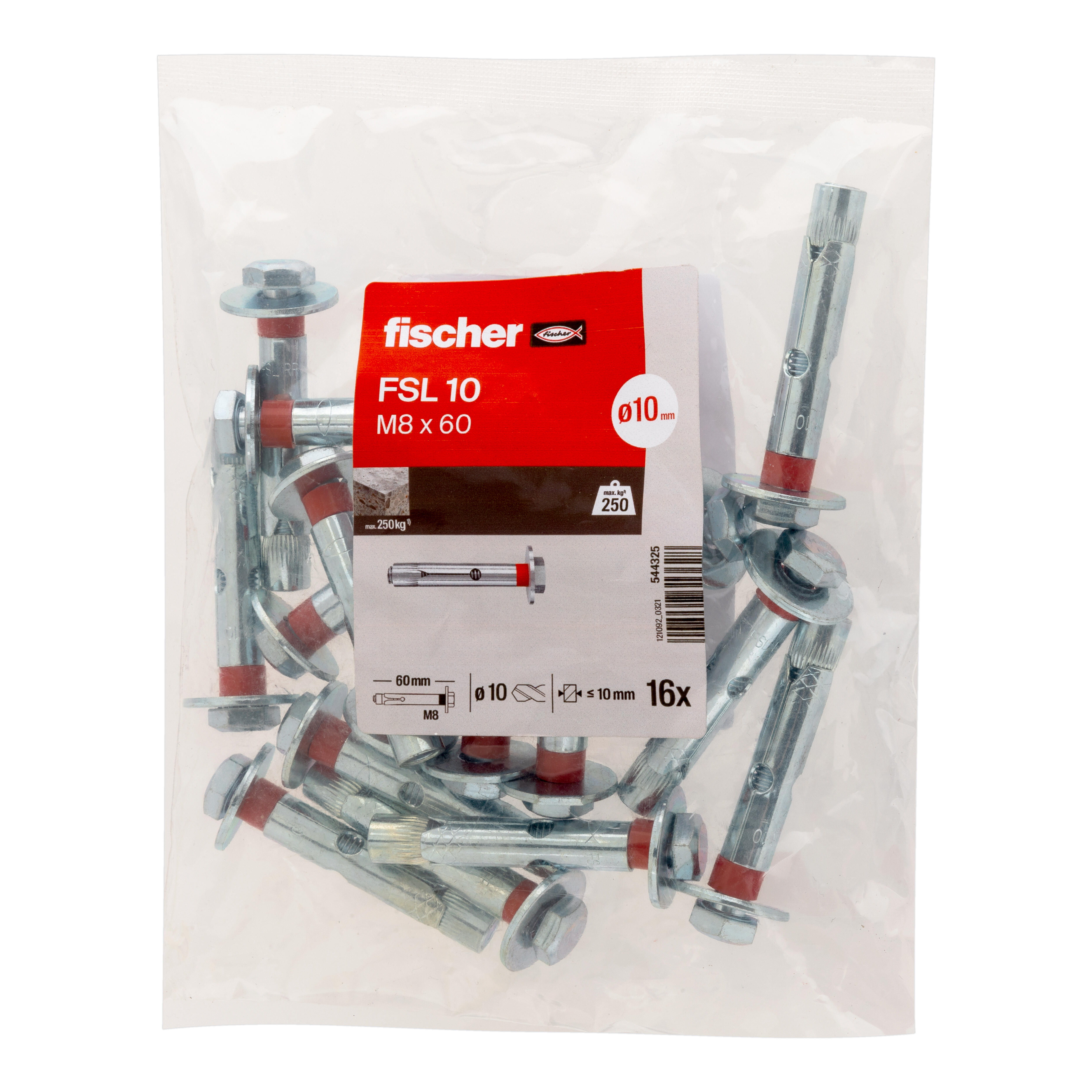 ANCLAJE METÁLICO ANTI GIRO PARA HORMIGÓN CON TORNILLO 8X60MM, DE ACERO, 16UDS - 3