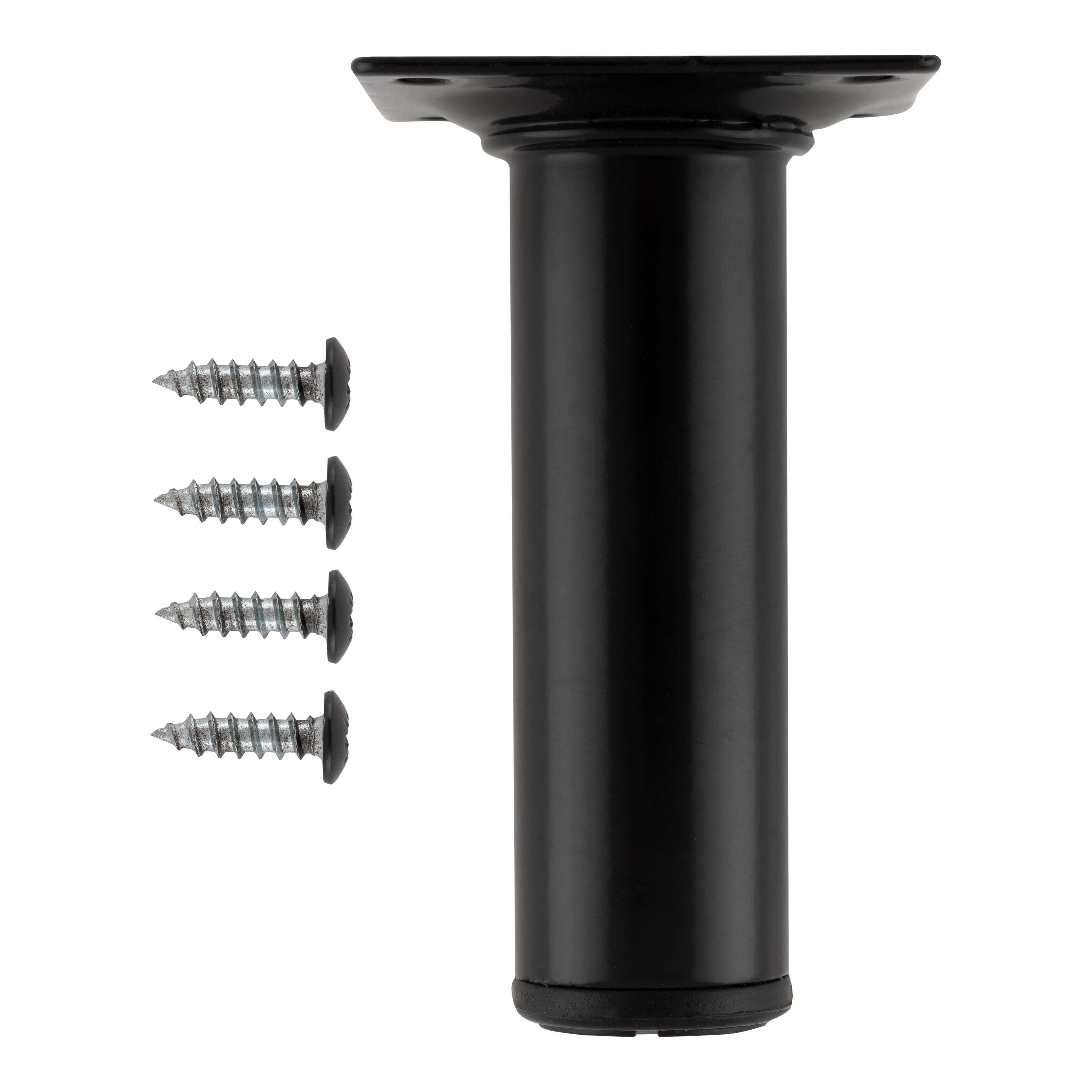 PATA MUEBLE ACERO REDONDA 100MM 30MM NEGRA. - 2