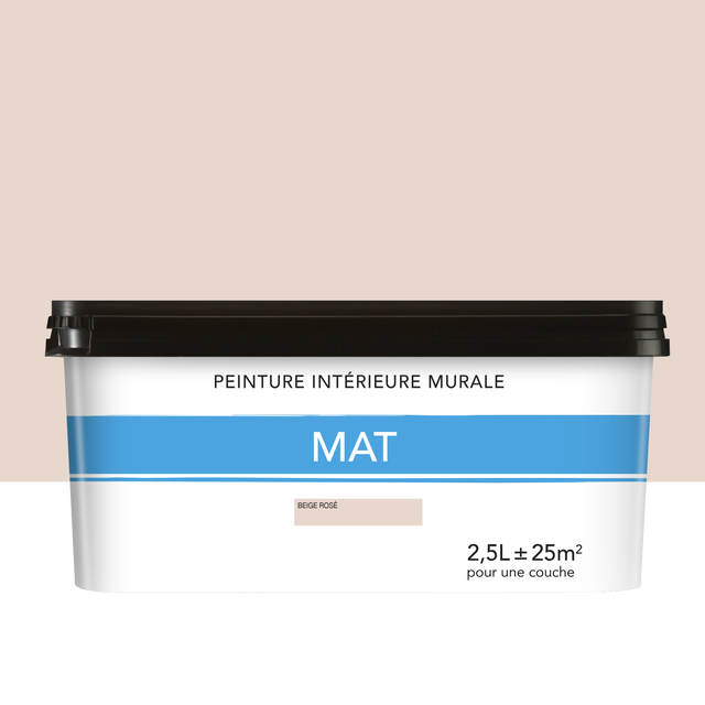 Peinture mur beige rose mat 2.5L