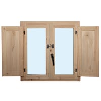 VENTANA DE MADERA CON POSTIGO 80X80CM - 2