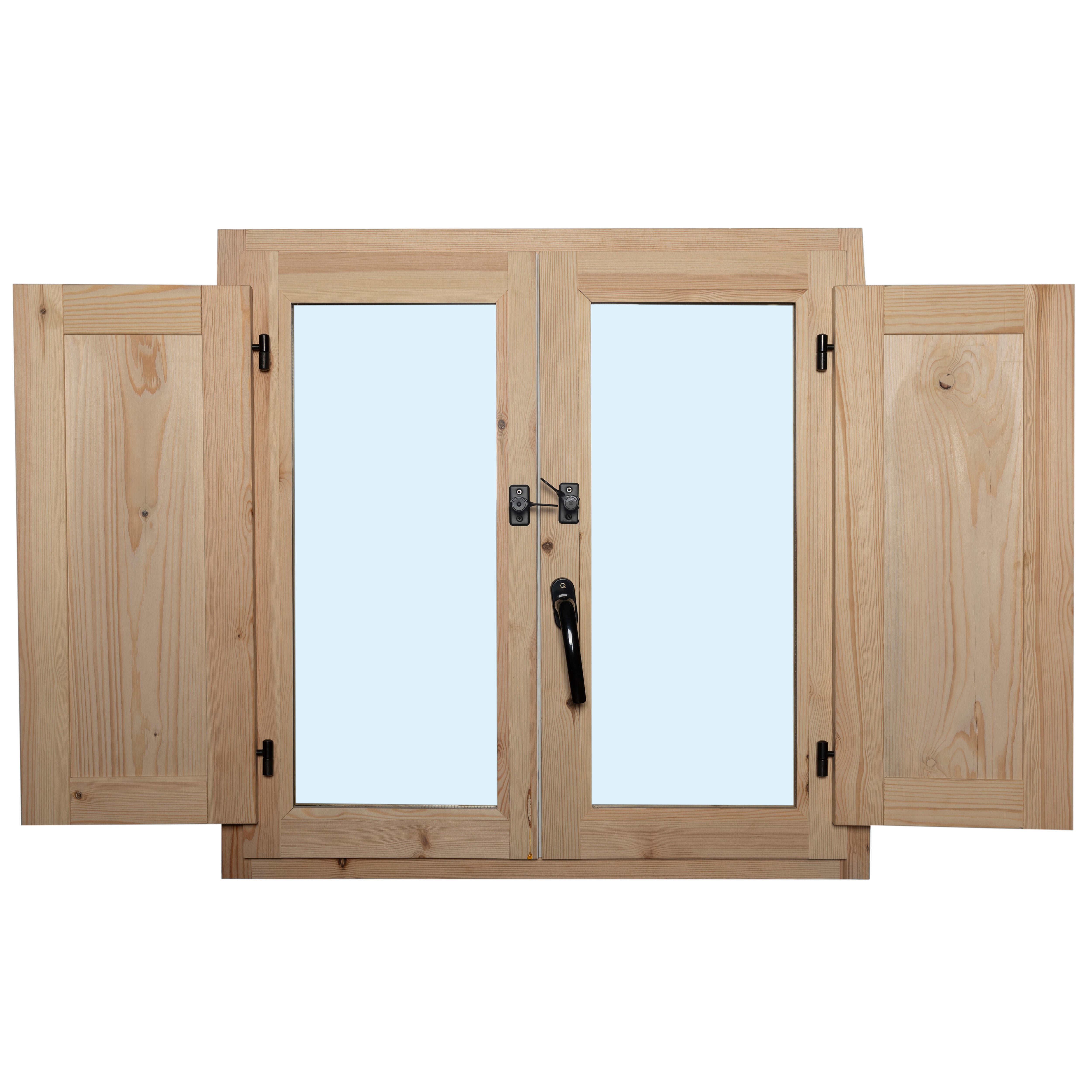 VENTANA DE MADERA CON POSTIGO 80X80CM - 2