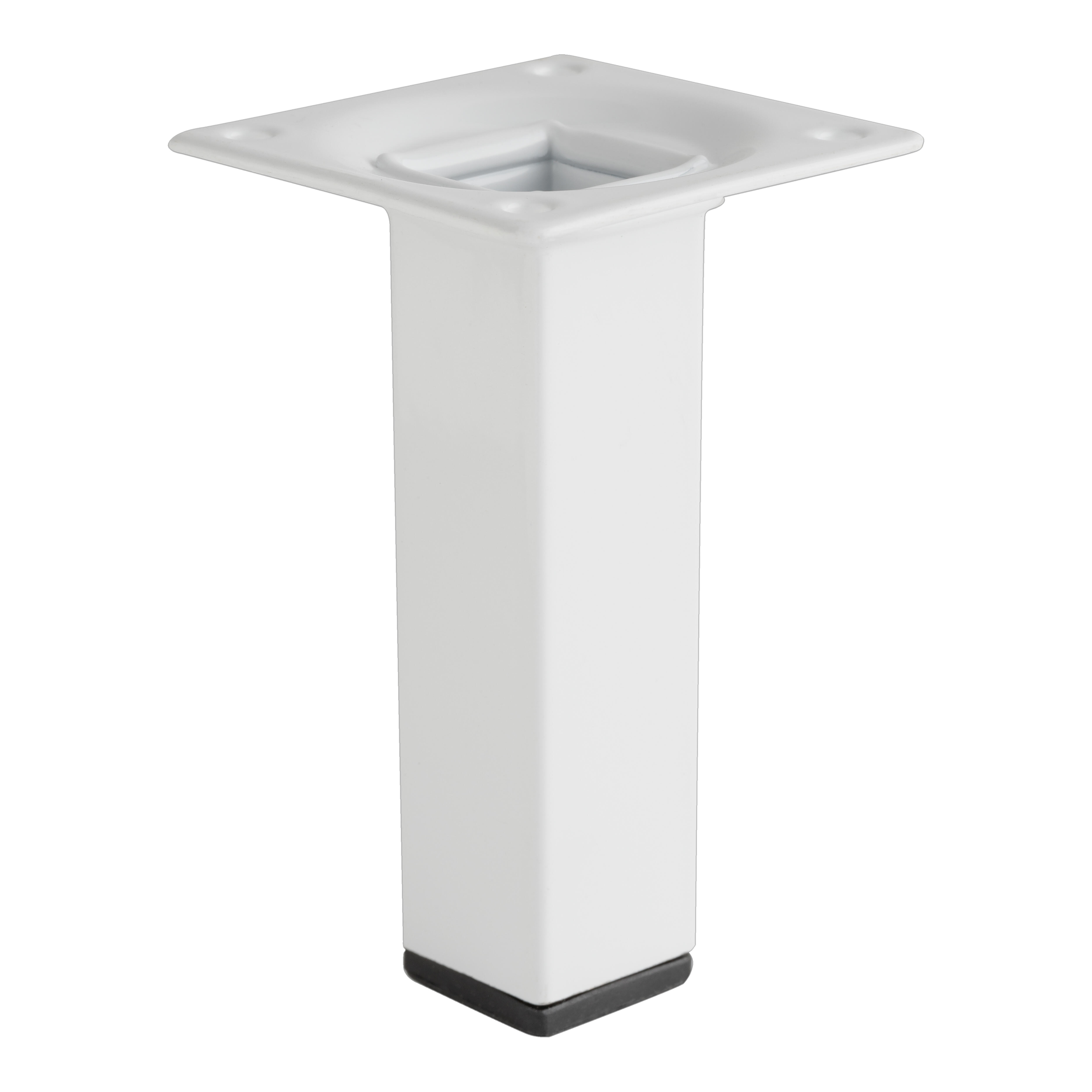 PATA MUEBLE ACERO CUADRADA 100MM 25X25MM BLANCA 1UD - 3