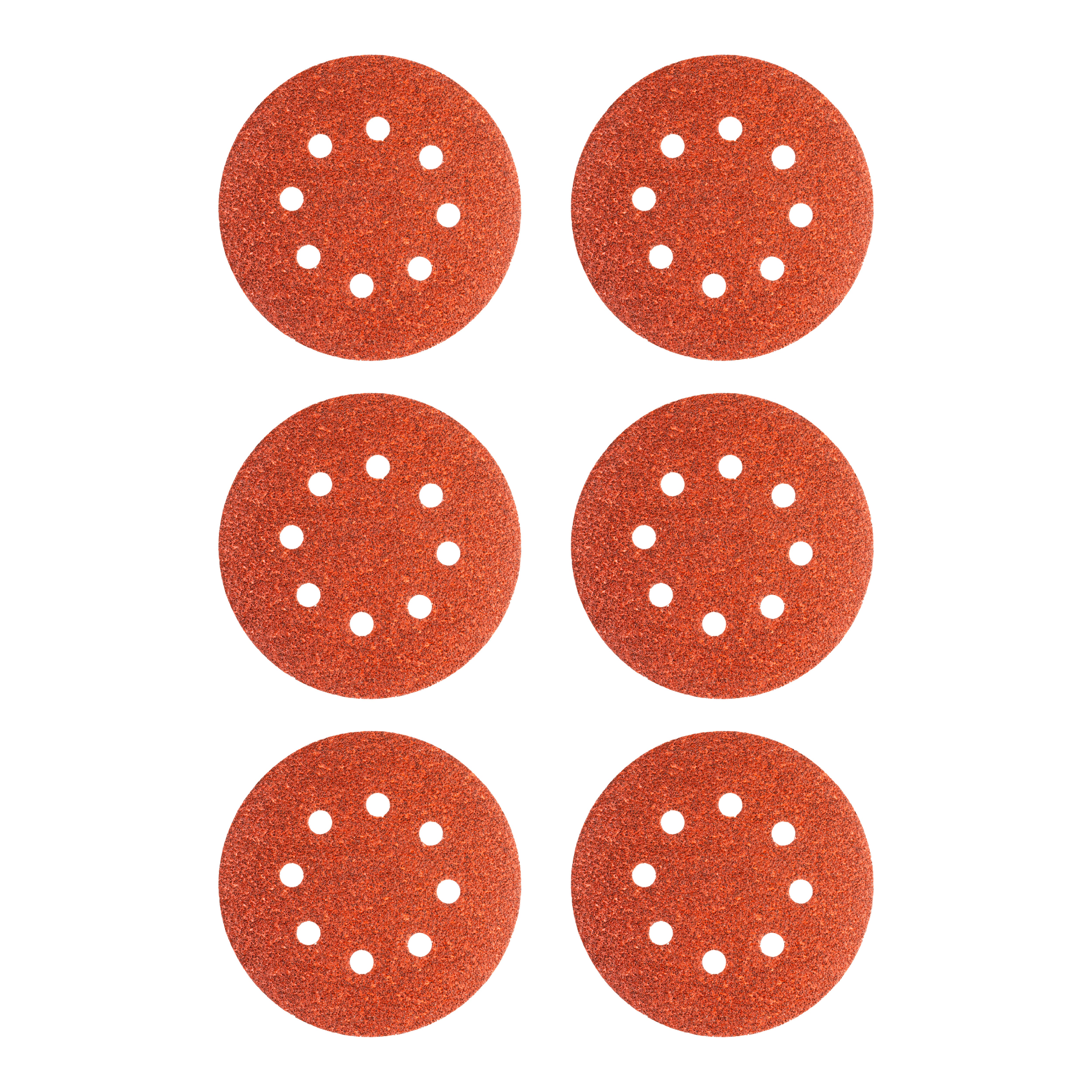 6 DISCOS DE LIJA 125MM 8 AGUJEROS GRANO 40 - 2