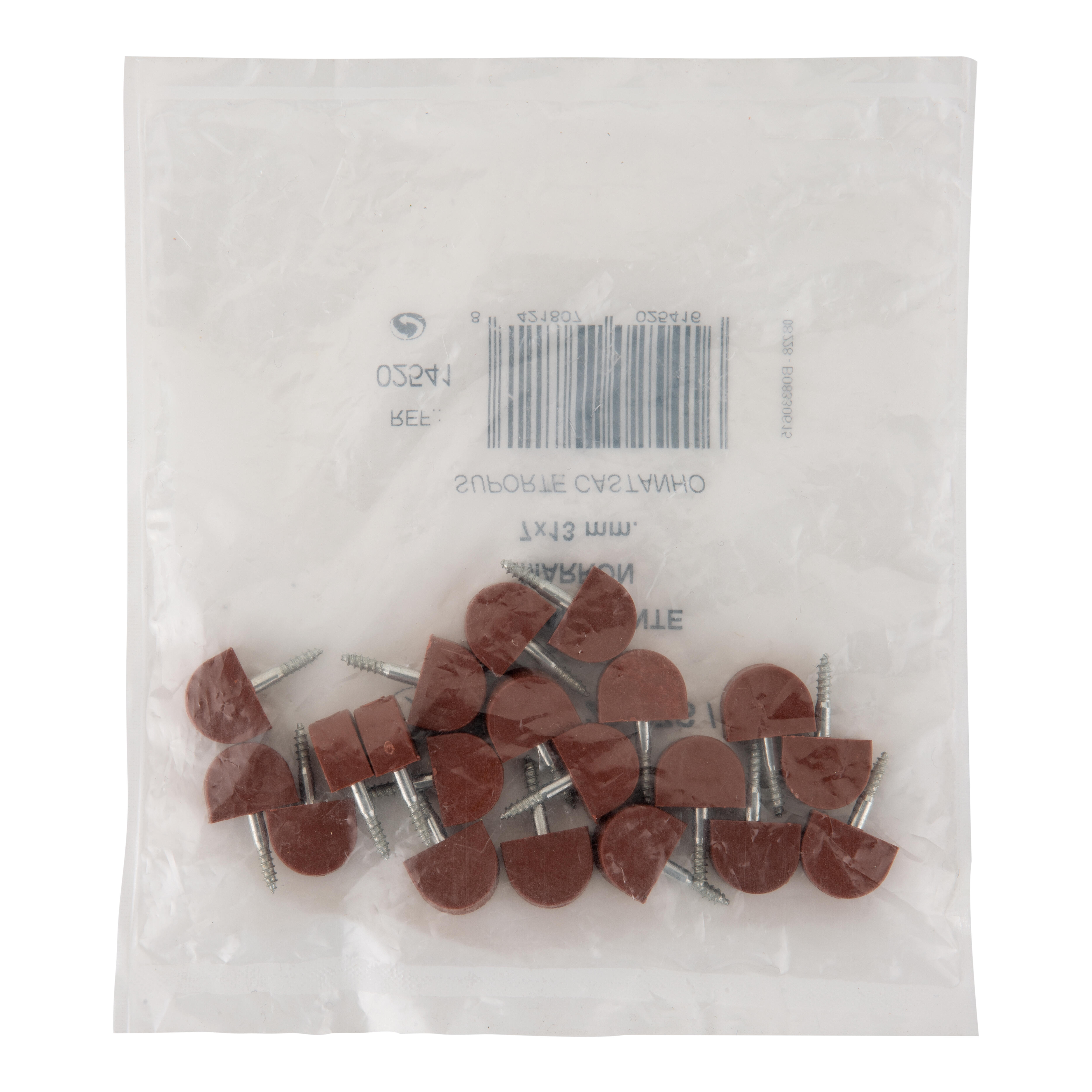 PORTAESTANTE SEMICIRCULAR DE ATORNILLAR 13 MM MARRON . 20 UDS - 5