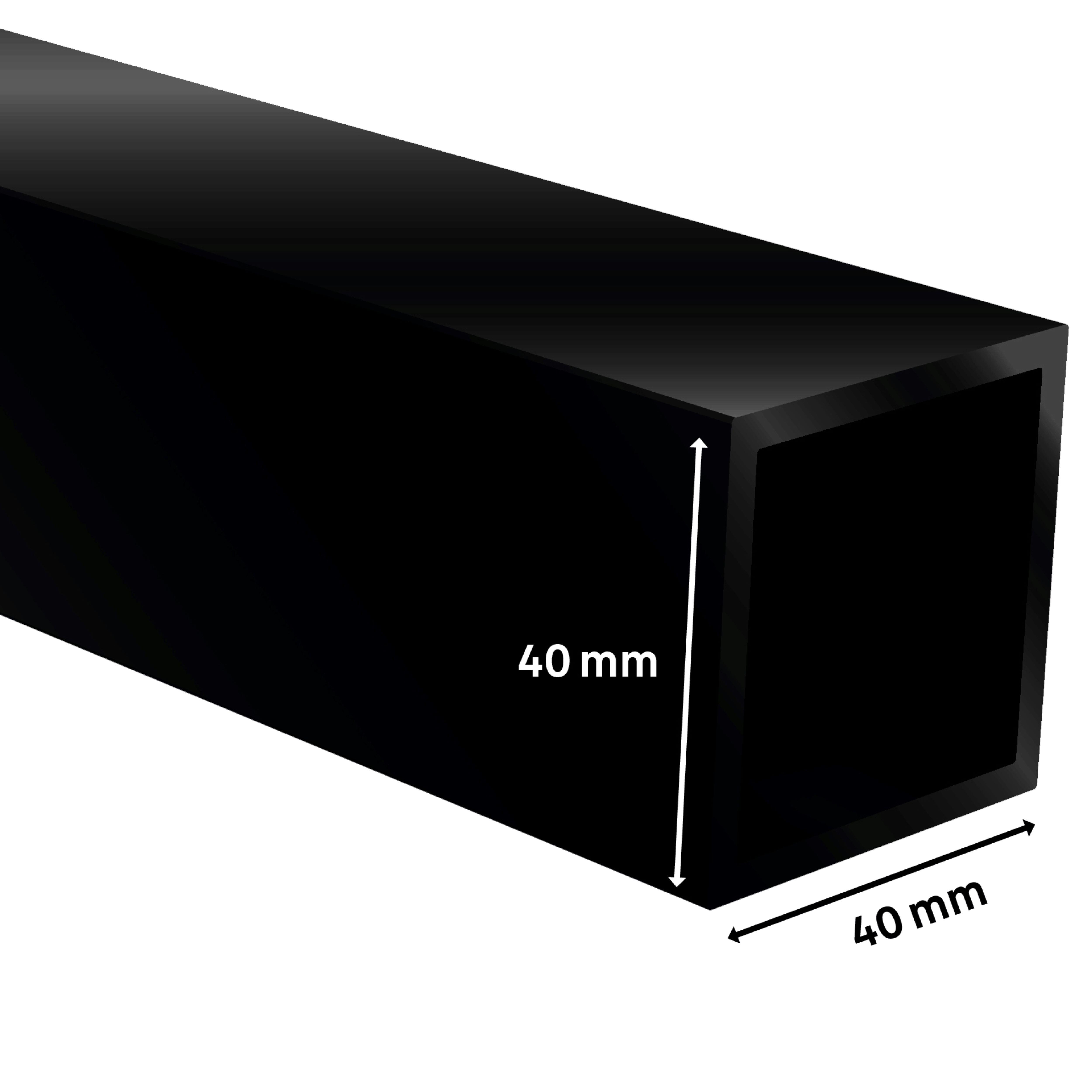 TUBO CUADRADO ALUMINIO NEGRO MATE 40X40MM 2M. - 2