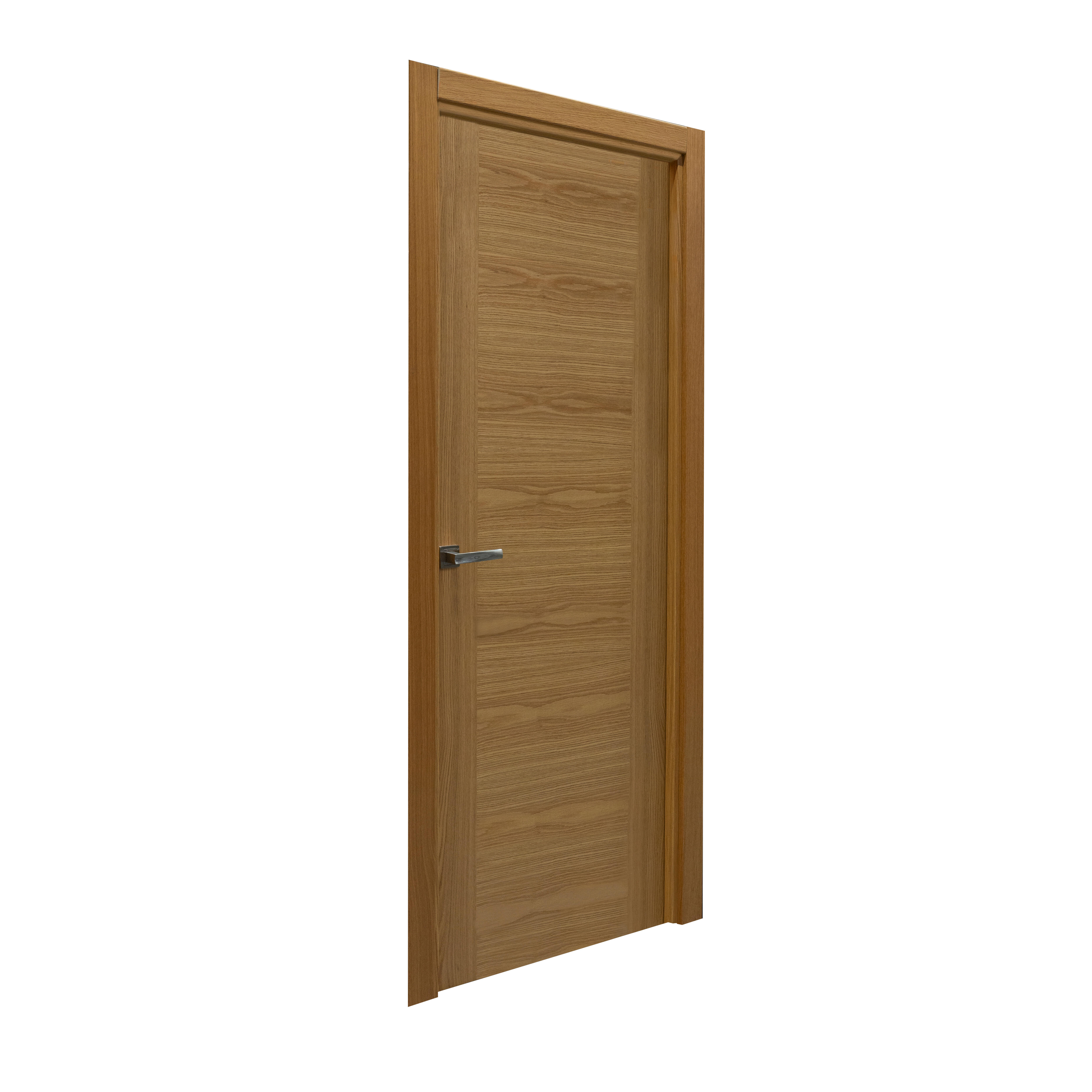 PUERTA INTERIOR EN BLOCK RECHAPADA LISA HORIZONTAL ROBLE 82,5 CM IZQUIERDA - 2