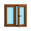 VENTANA PVC OSCILOBATIENTE ROBLE 100X100CM - 1