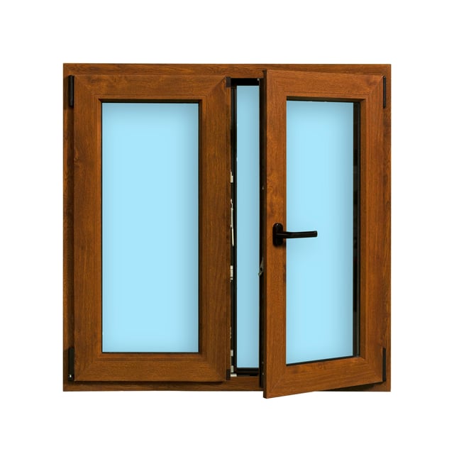 VENTANA PVC OSCILOBATIENTE ROBLE 100X100CM